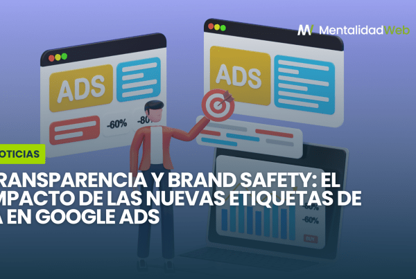 Gráfica conceptual sobre las nuevas etiquetas de transparencia para anuncios generados por IA en Google Ads.
