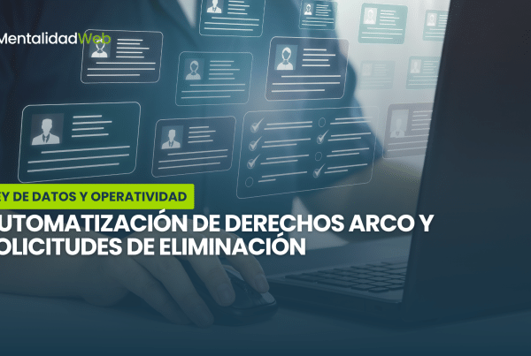 Esquema operativo que muestra la automatización del proceso de eliminación de datos en múltiples plataformas empresariales.