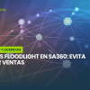 Diagrama técnico que explica cómo las etiquetas Floodlight deduplican conversiones entre múltiples canales publicitarios