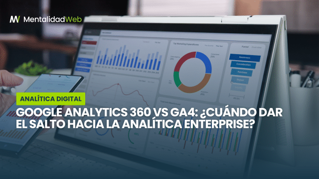 Gráfica comparativa de capacidades entre Google Analytics 4 estándar y la licencia corporativa GA360.