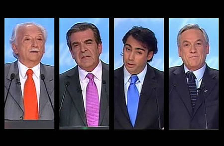 Debate presidencial 2009: Piñera, Frei, Enríquez Ominami y Arrate dejan su huella en Google