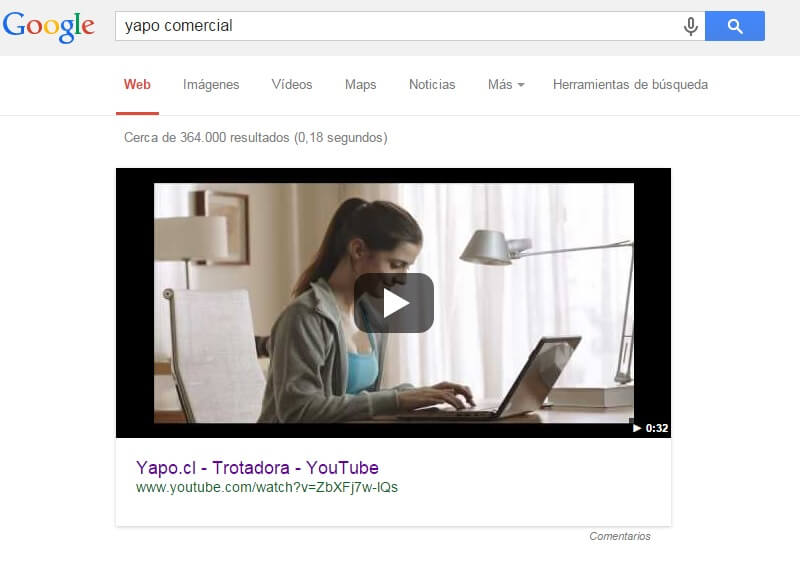 Google prueba resultados de videos de gran tamaño para mejorar encontrabilidad
